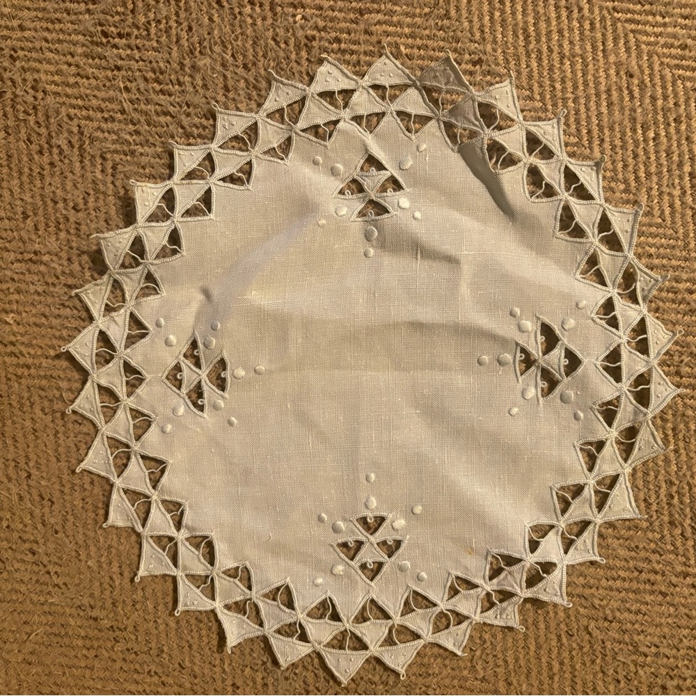 Baby Blue Triangle Pattern Doily